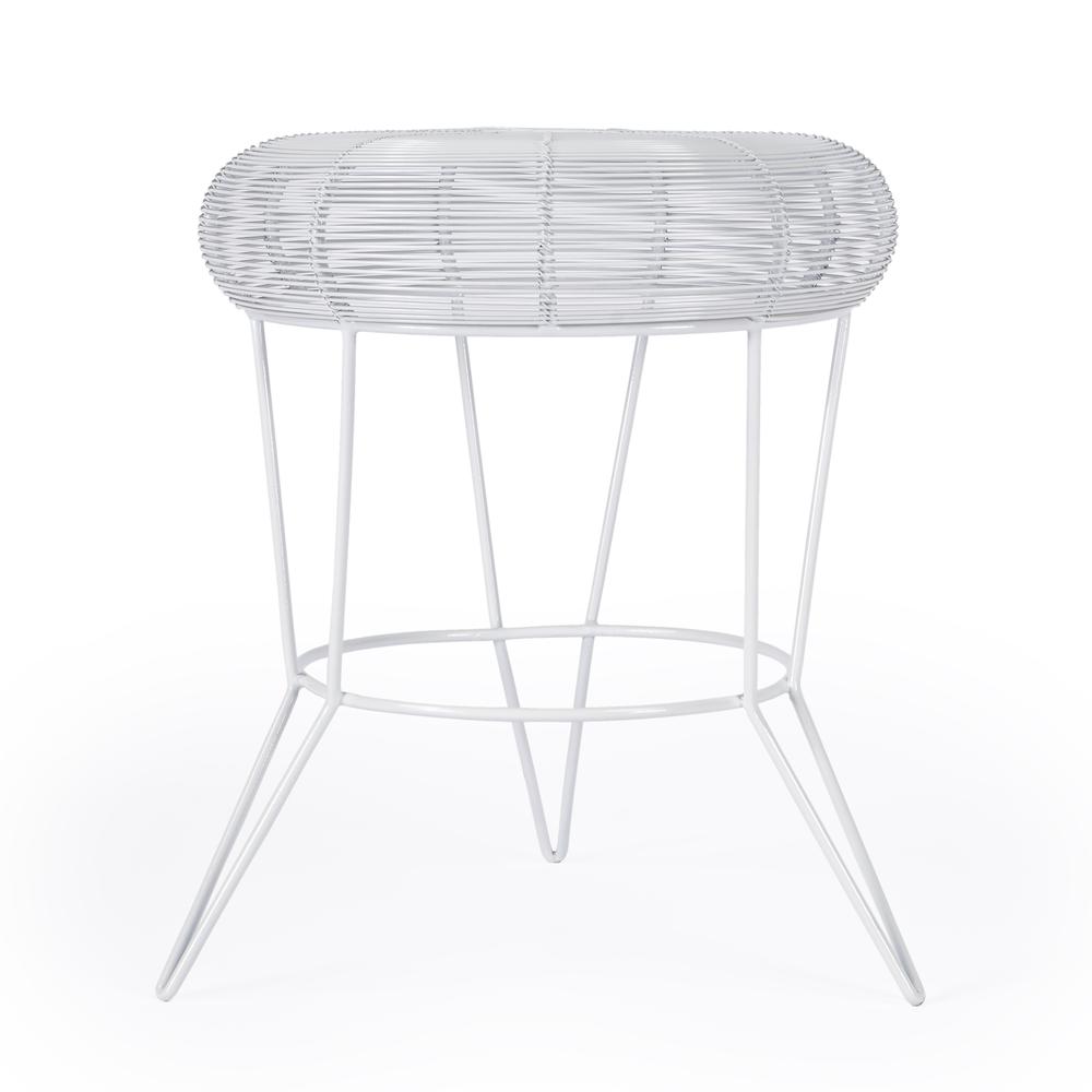 Allen Decorative Wire Side Table, White. Picture 2