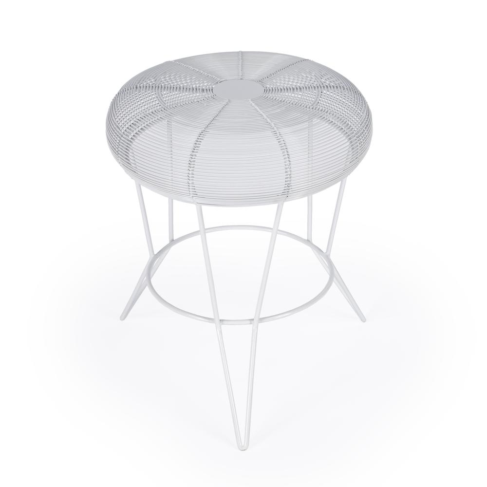 Allen Decorative Wire Side Table, White. Picture 3