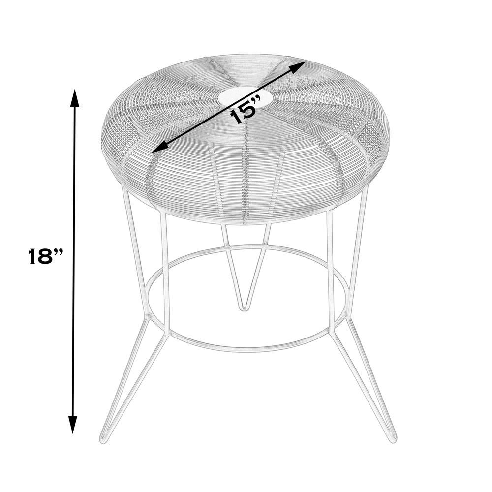 Allen Decorative Wire Side Table, White. Picture 6
