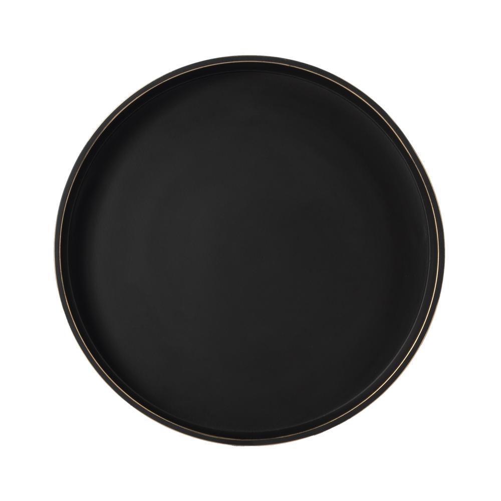 Monique Large Pedestal Side Table, Black. Picture 4