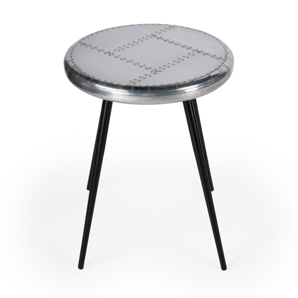 Midway Aviator Metal Side Table, Silver. Picture 2