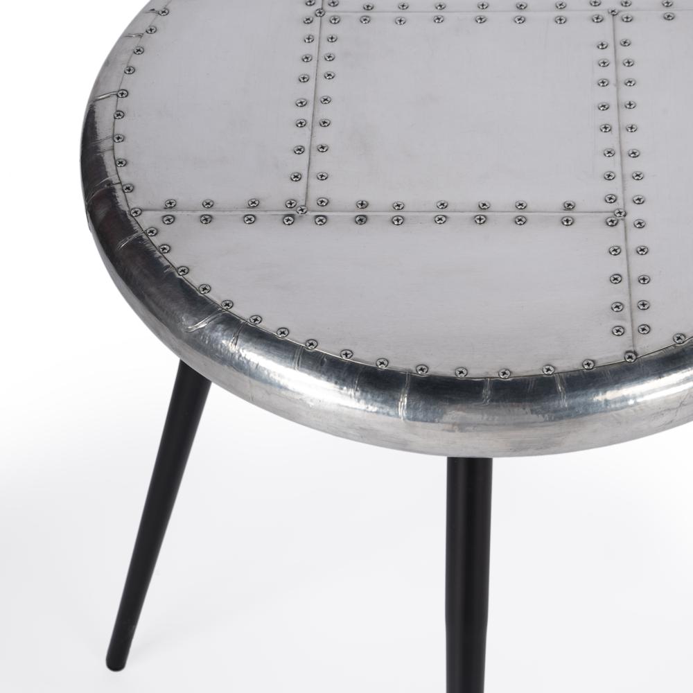 Midway Aviator Metal Side Table, Silver. Picture 4