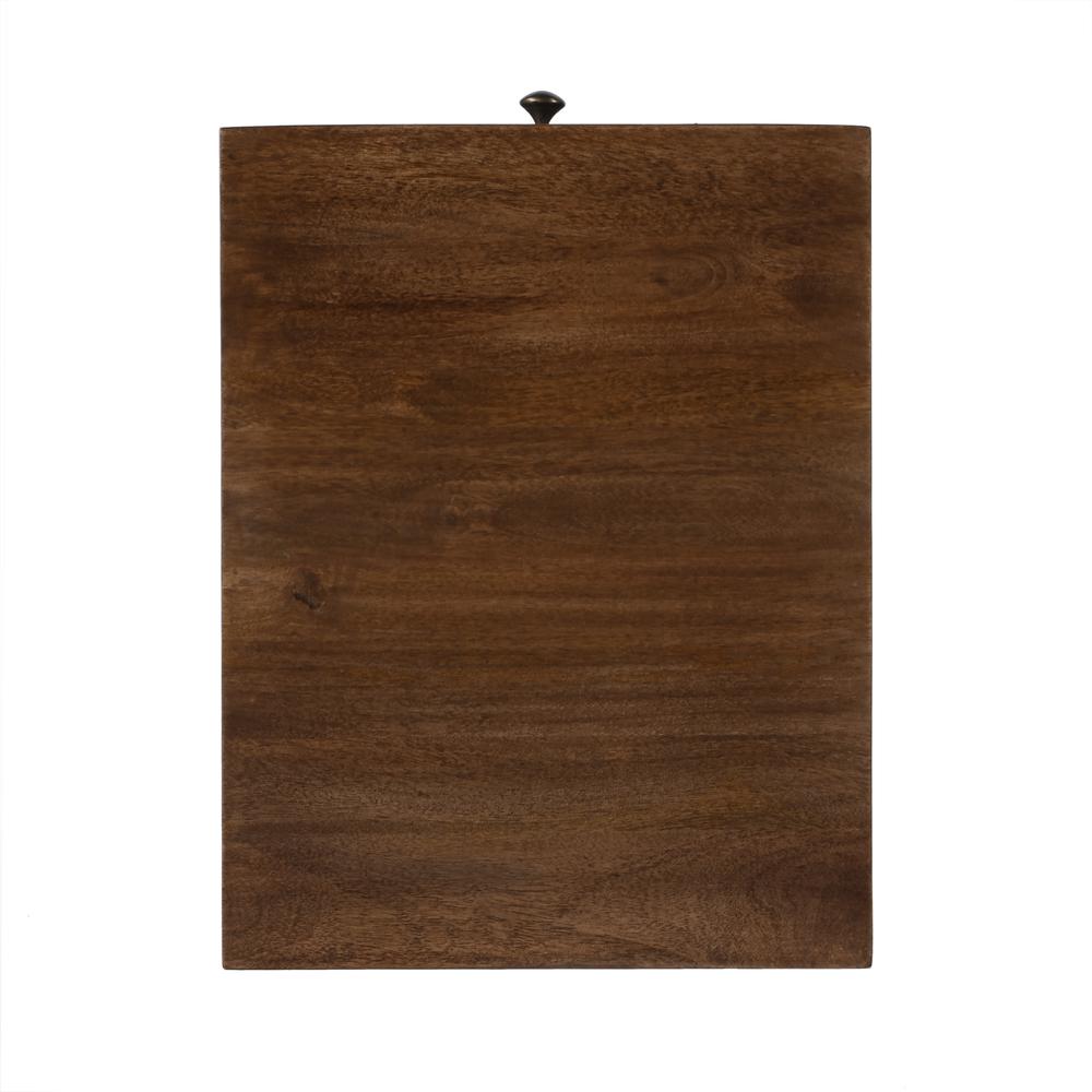 Alec 1 Drawer C Shaped End Table, Medium Brown. Picture 7
