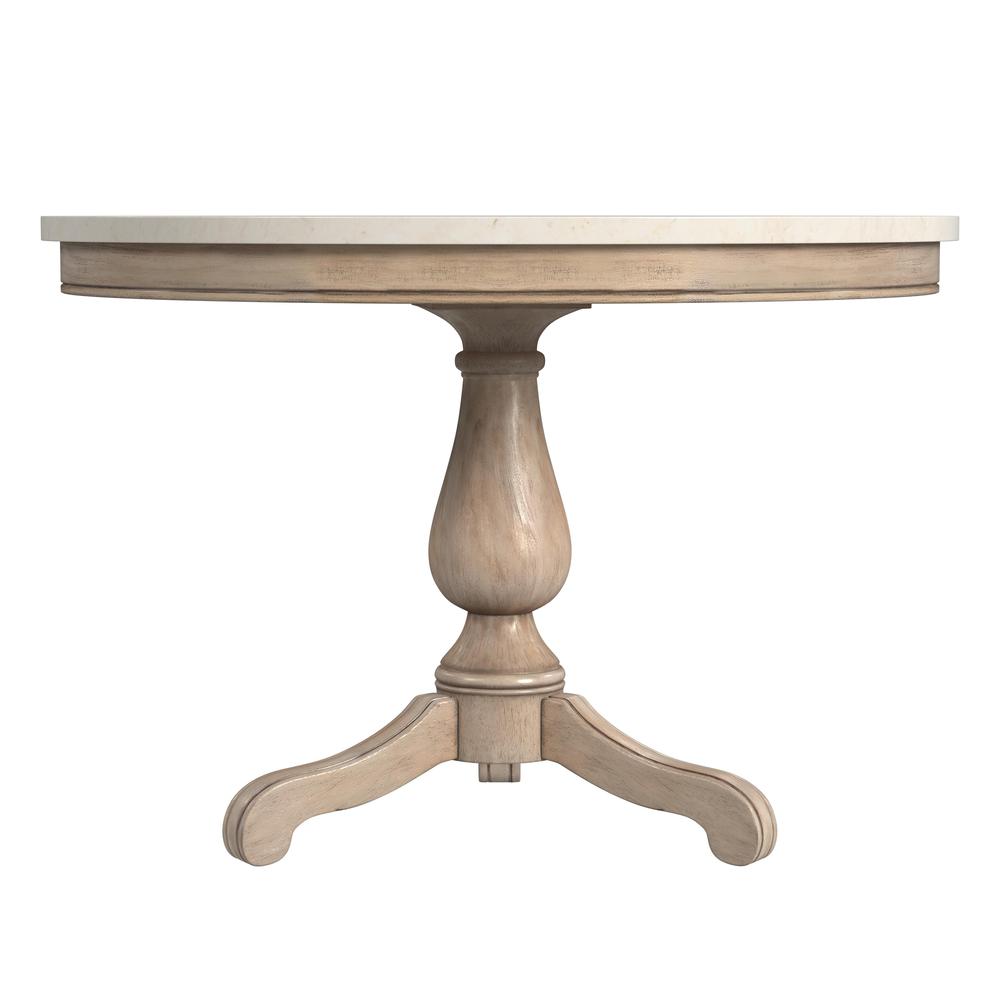 Danielle 44" Round Pedestal Marble top Dining Table, Tan/Beige. Picture 2