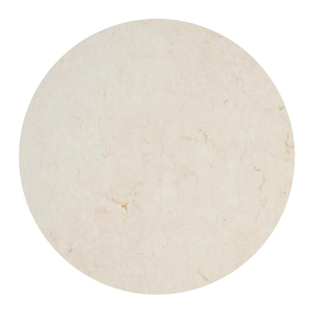 Danielle 44" Round Pedestal Marble top Dining Table, Tan/Beige. Picture 4
