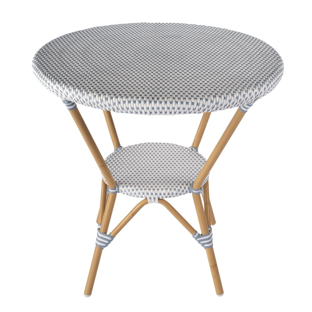 Tobias 30 in. W Outdoor Round Rattan and Metal Bistro Table. Picture 1
