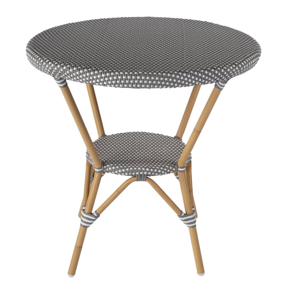 Tobias 30 in. W Outdoor Round Rattan and Metal Bistro Table. Picture 1