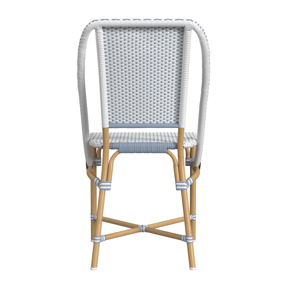 Tobias 18.5 in. Seat Height Outdoor Rattan and Metal  Dining Side Chair. Picture 3