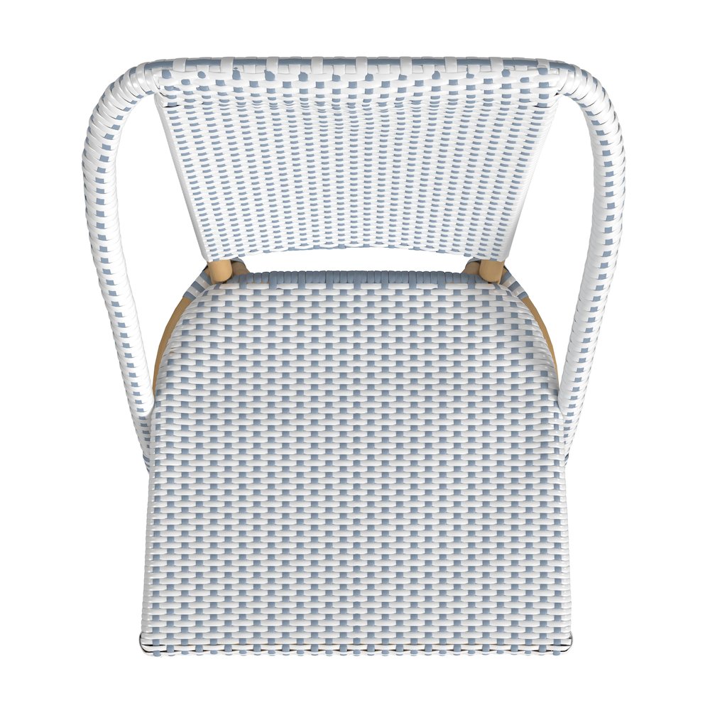 Tobias 18.5 in. Seat Height Outdoor Rattan and Metal  Dining Side Chair. Picture 4