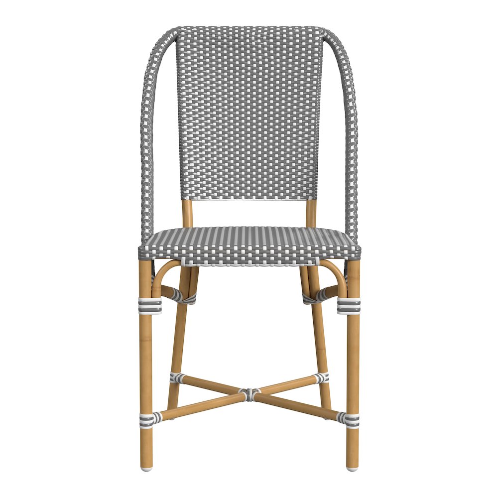 Tobias 18.5 in. Seat Height Outdoor Rattan and Metal  Dining Side Chair. Picture 1