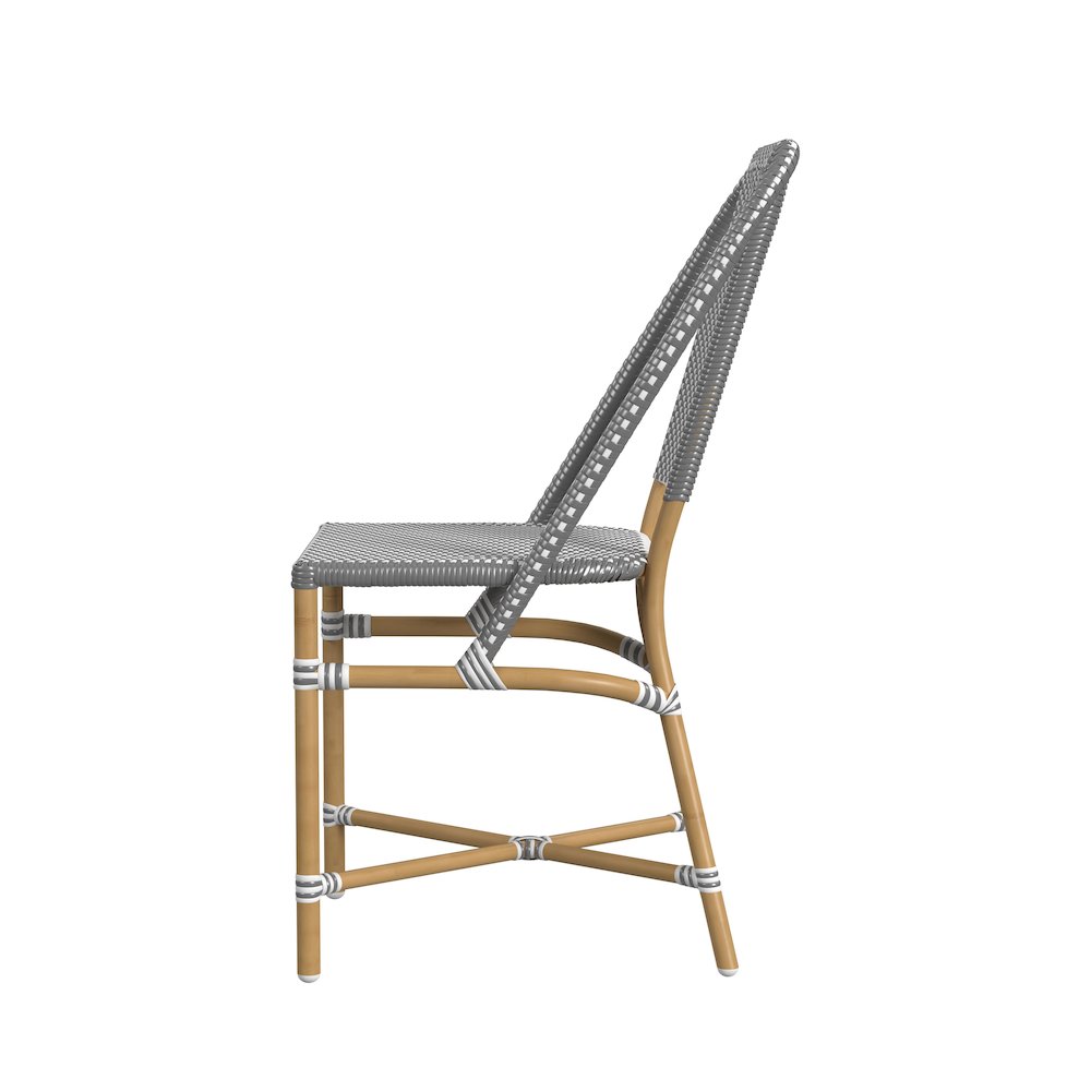 Tobias 18.5 in. Seat Height Outdoor Rattan and Metal  Dining Side Chair. Picture 2