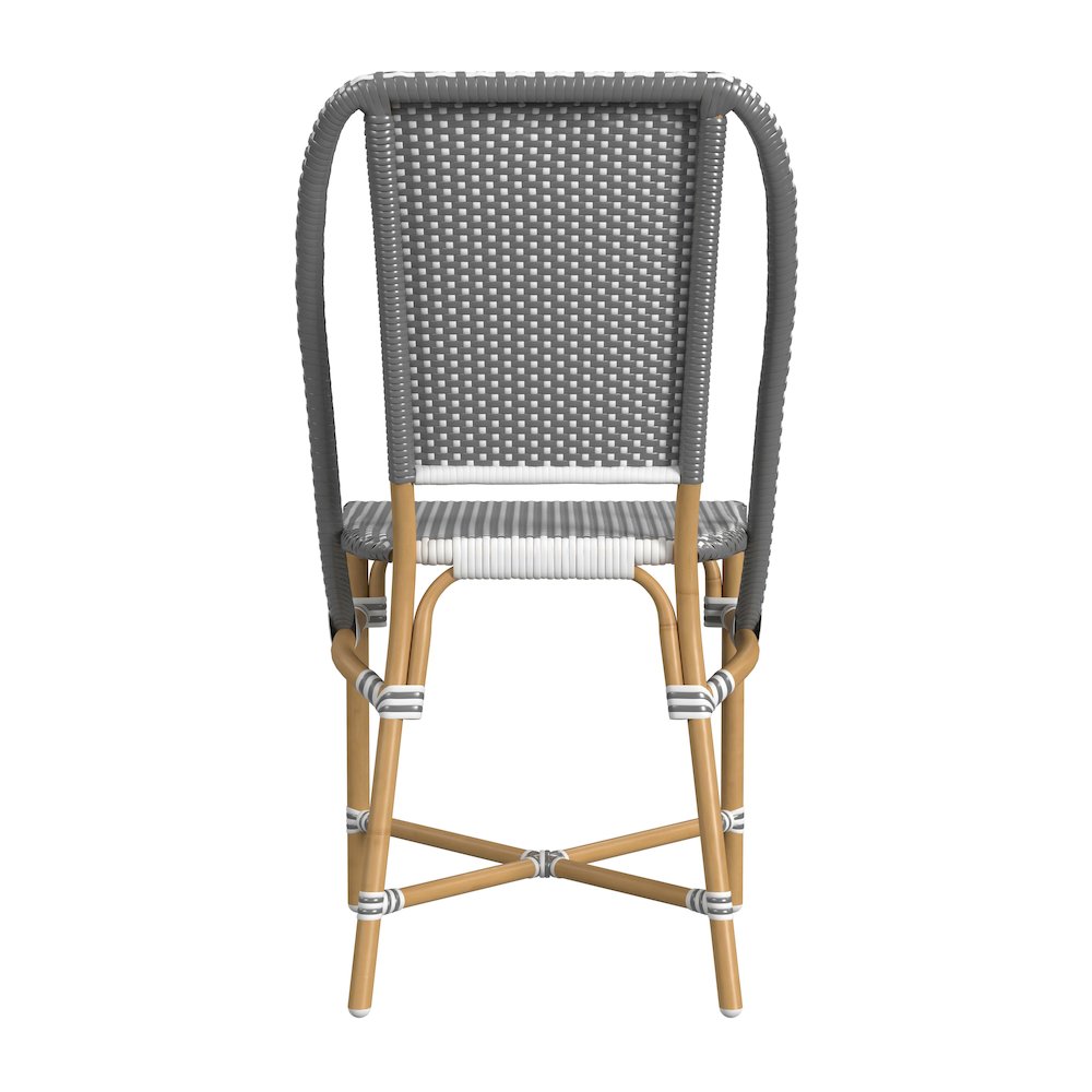 Tobias 18.5 in. Seat Height Outdoor Rattan and Metal  Dining Side Chair. Picture 3