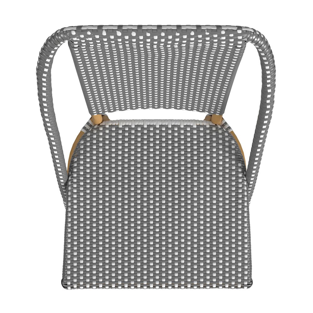Tobias 18.5 in. Seat Height Outdoor Rattan and Metal  Dining Side Chair. Picture 4