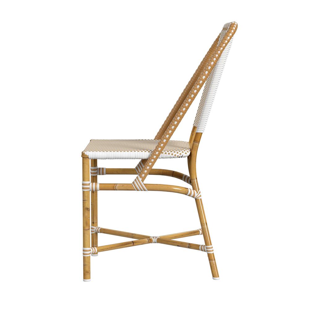 Tobias 18.5 in. Seat Height Outdoor Rattan and Metal  Dining Side Chair. Picture 3