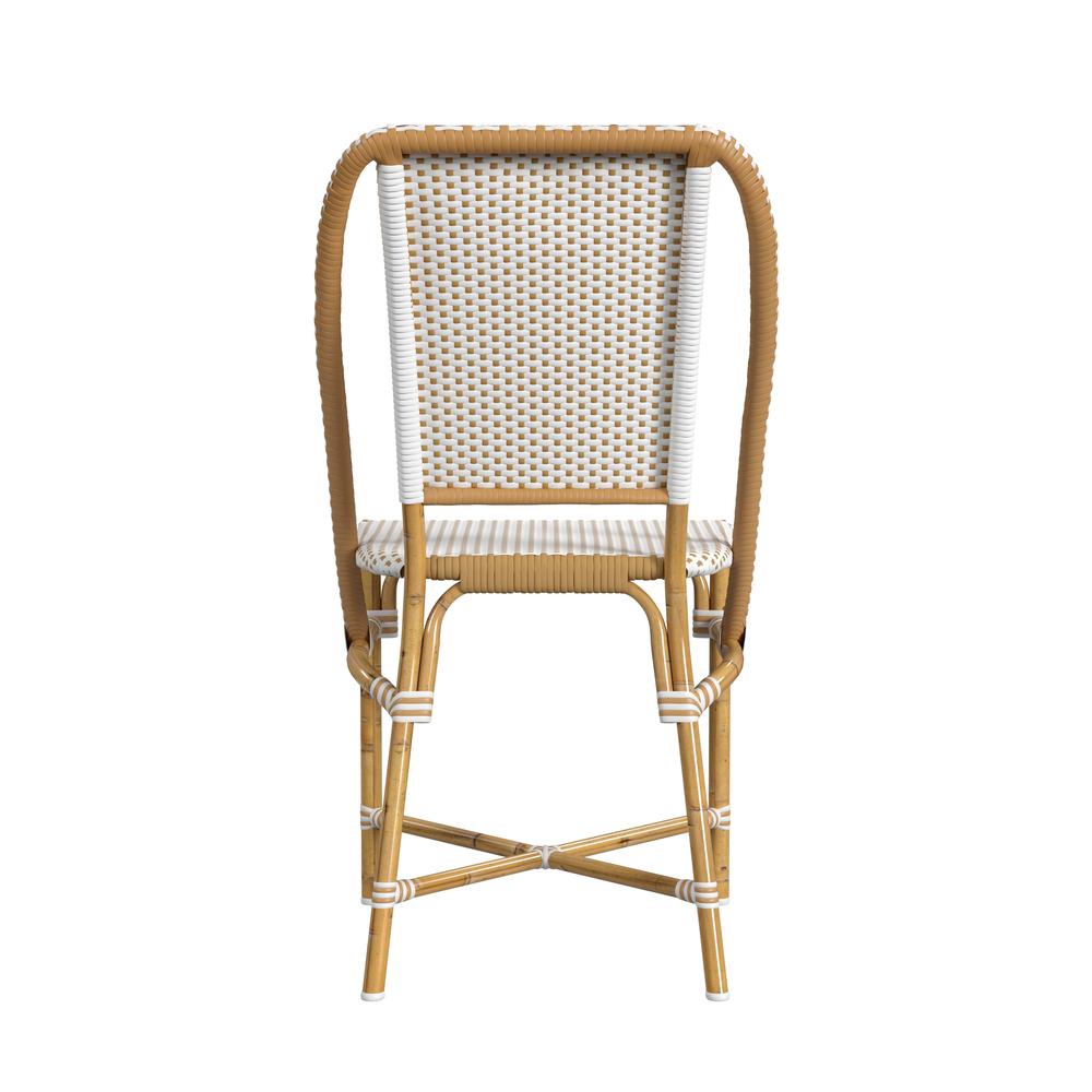 Tobias 18.5 in. Seat Height Outdoor Rattan and Metal  Dining Side Chair. Picture 4