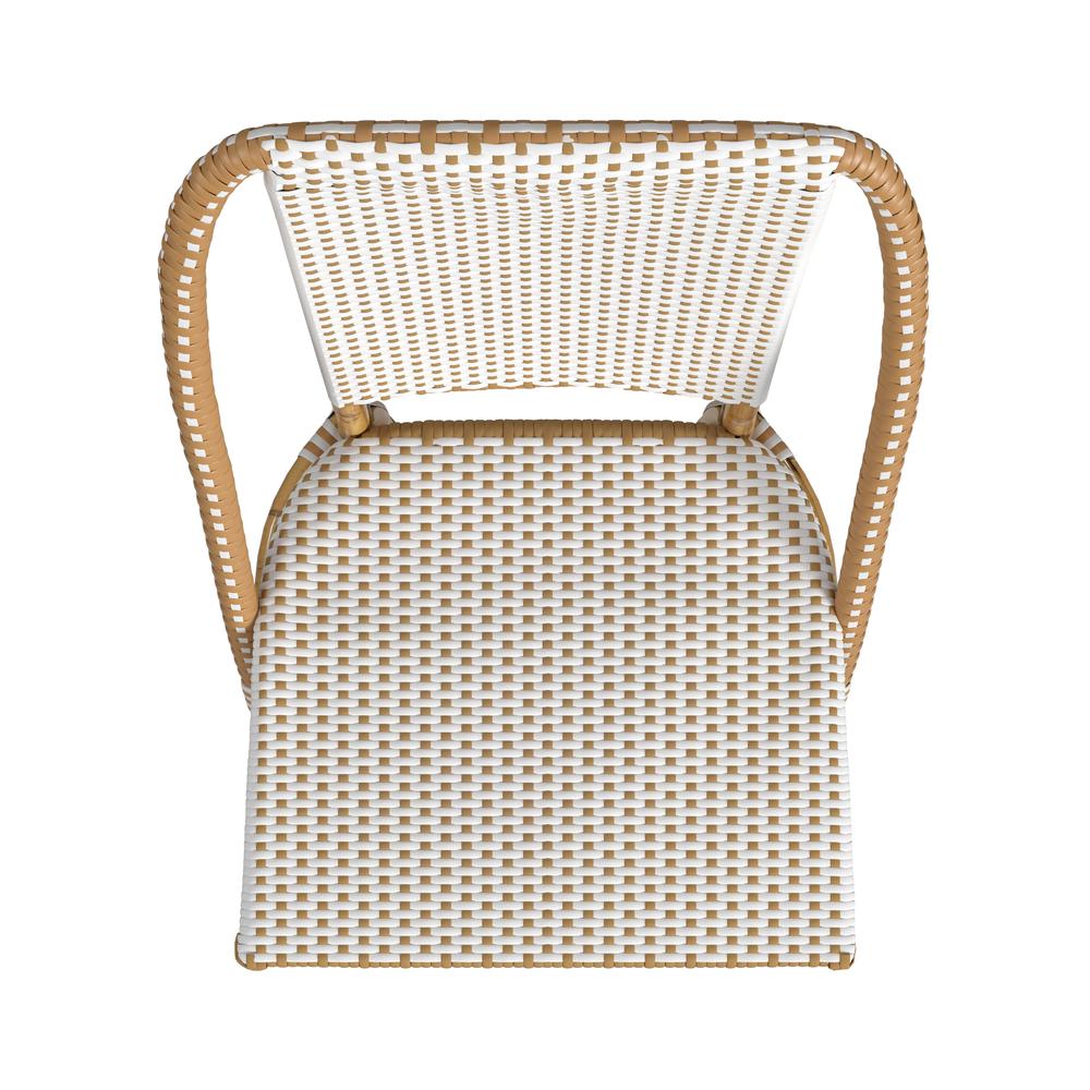 Tobias 18.5 in. Seat Height Outdoor Rattan and Metal  Dining Side Chair. Picture 5