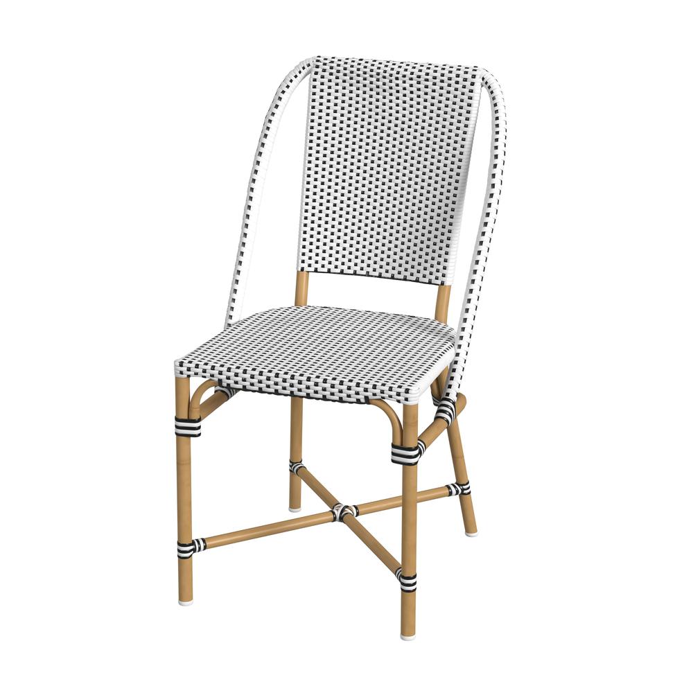 Tobias 18.5 in. Seat Height Outdoor Rattan and Metal  Dining Side Chair. Picture 1