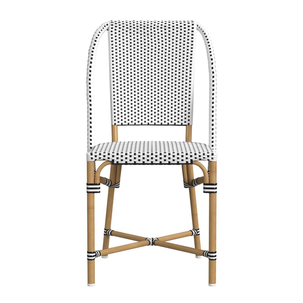 Tobias 18.5 in. Seat Height Outdoor Rattan and Metal  Dining Side Chair. Picture 2