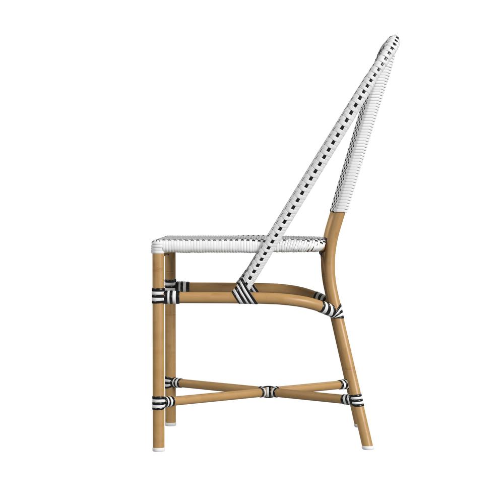 Tobias 18.5 in. Seat Height Outdoor Rattan and Metal  Dining Side Chair. Picture 3