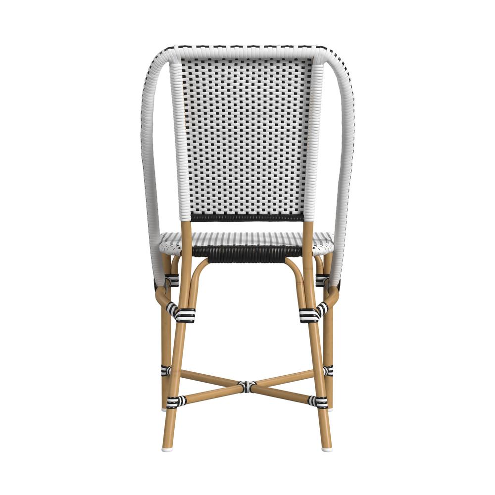 Tobias 18.5 in. Seat Height Outdoor Rattan and Metal  Dining Side Chair. Picture 4