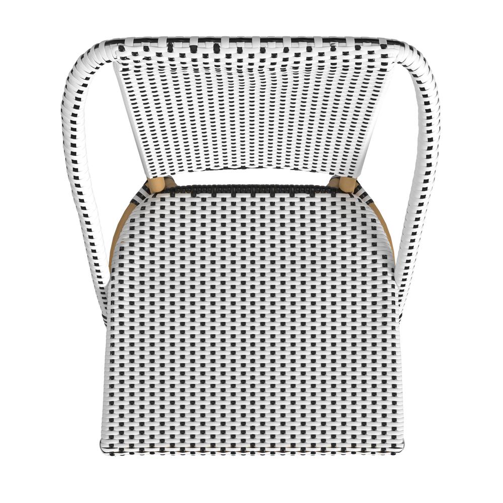 Tobias 18.5 in. Seat Height Outdoor Rattan and Metal  Dining Side Chair. Picture 5
