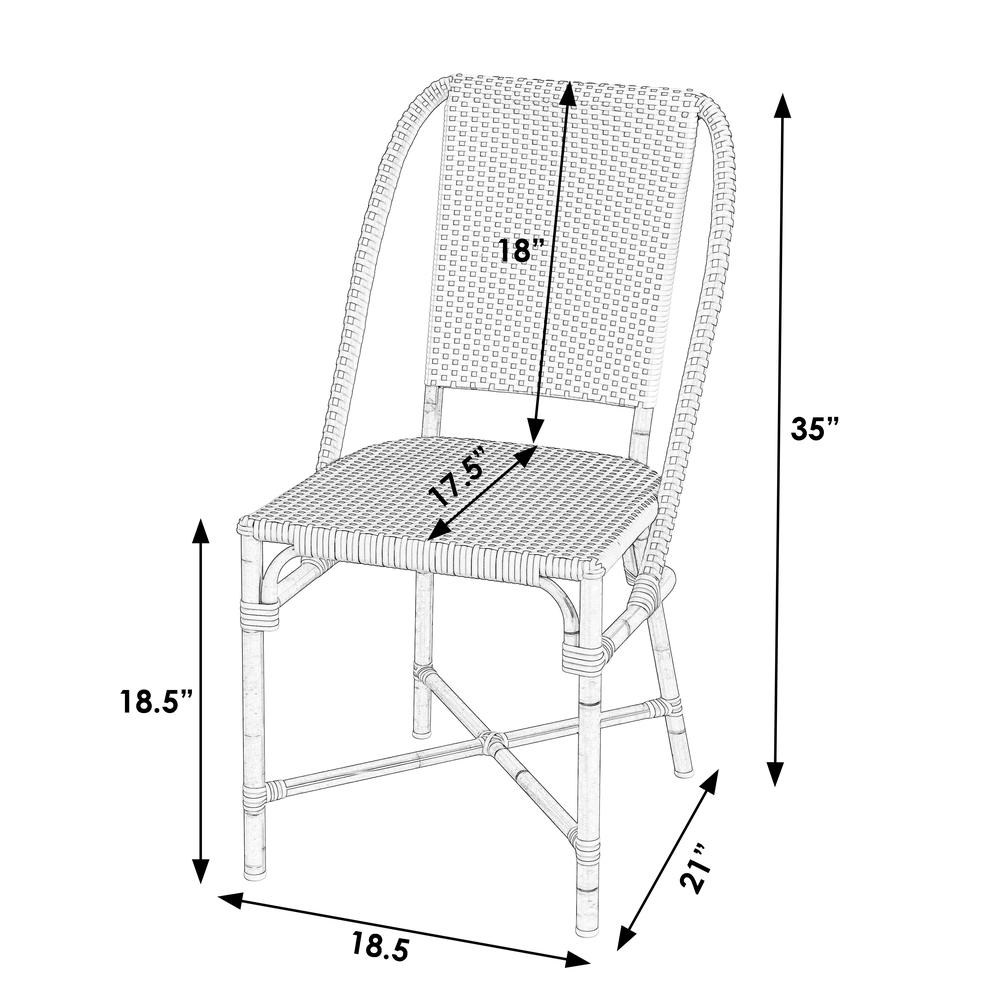 Tobias 18.5 in. Seat Height Outdoor Rattan and Metal  Dining Side Chair. Picture 6