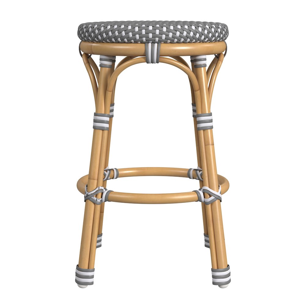 24 in. Seat Height Outdoor Rattan and Metal Backless Counter Stool. Picture 3