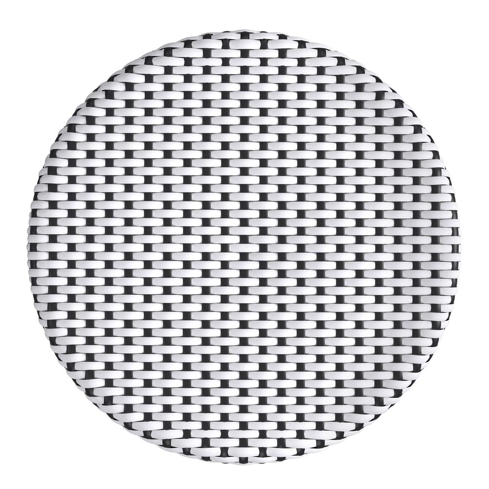 Tobias 24 in. Seat Height Outdoor Rattan and Metal Backless Counter Stool. Picture 4