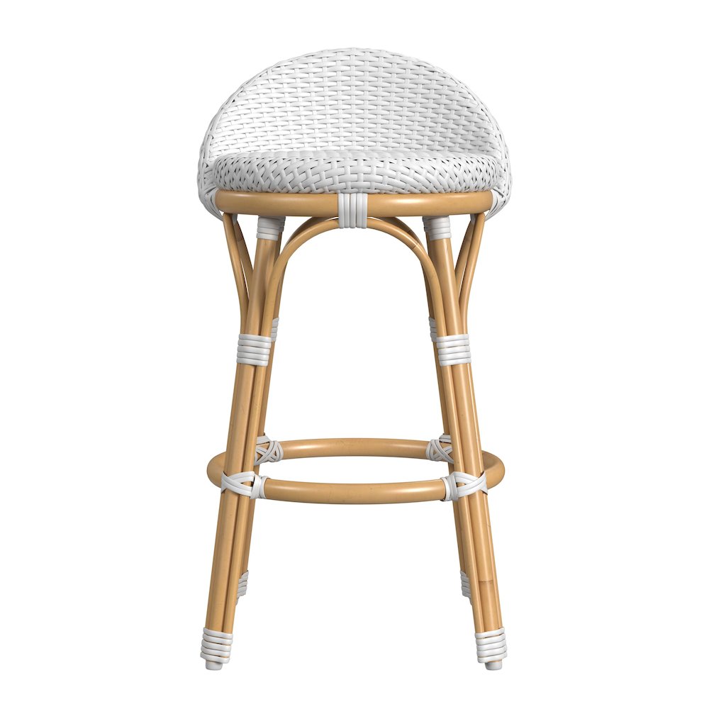24 in. Seat Height Outdoor Rattan and Metal Low Back Counter Stool. Picture 2