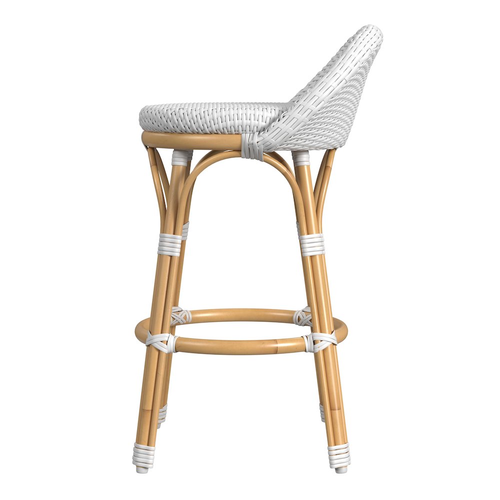 24 in. Seat Height Outdoor Rattan and Metal Low Back Counter Stool. Picture 3