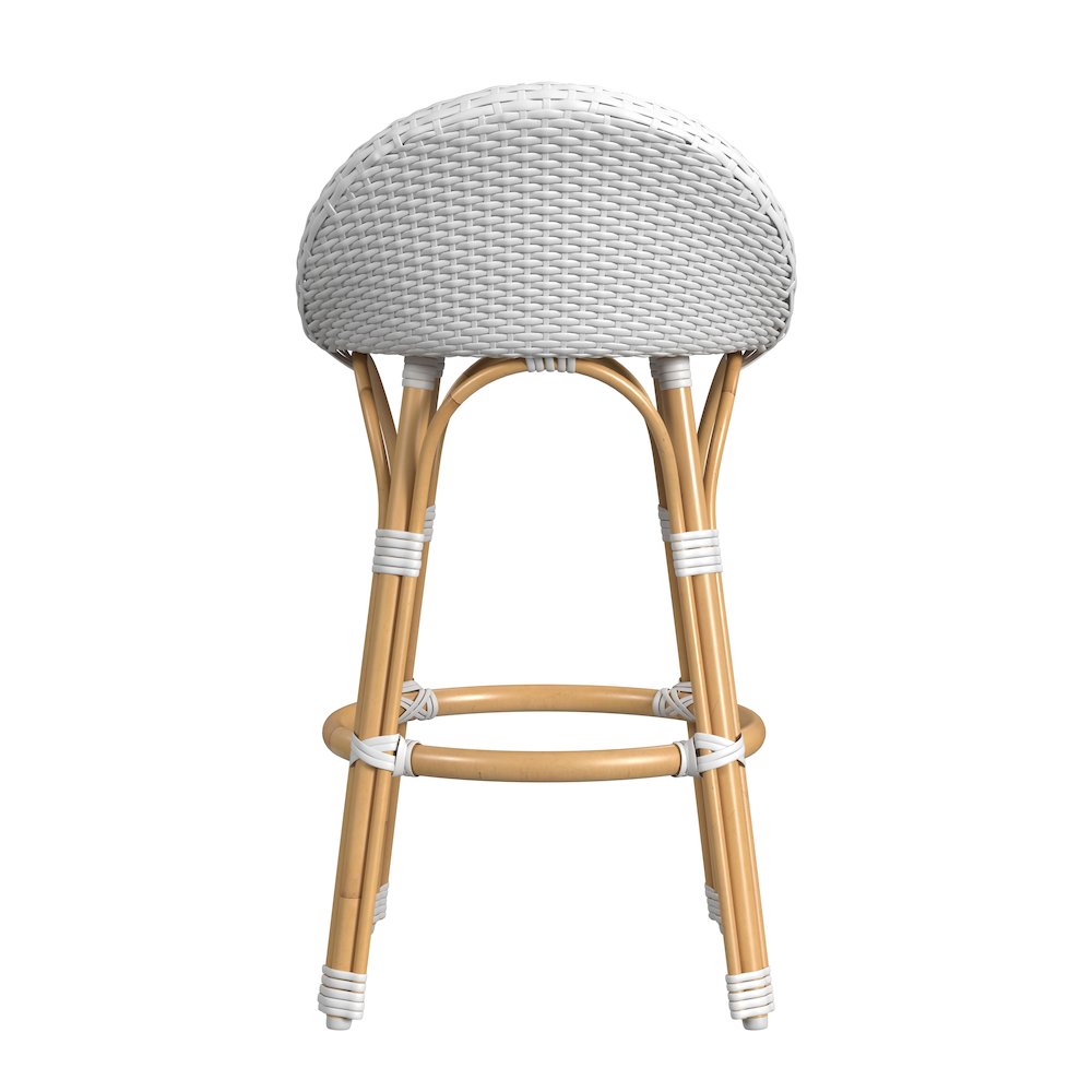 24 in. Seat Height Outdoor Rattan and Metal Low Back Counter Stool. Picture 4