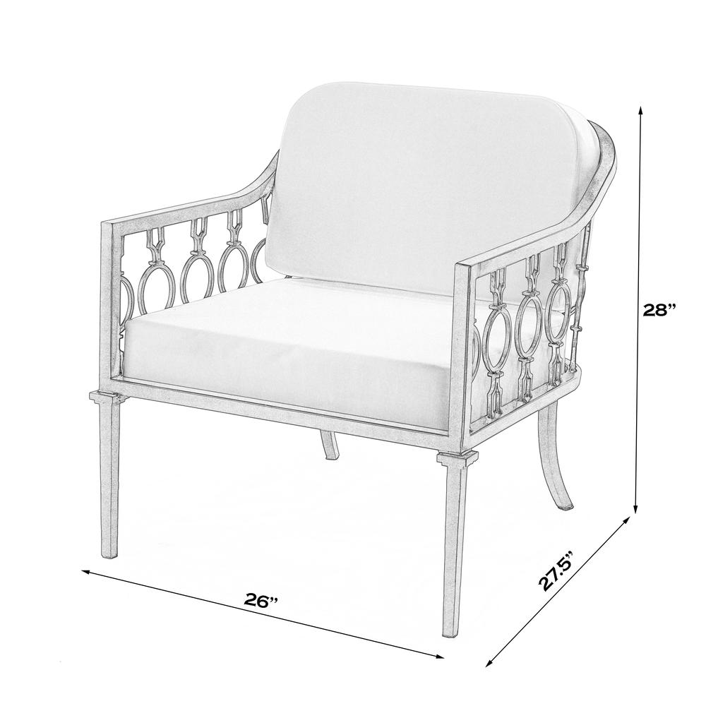 Southport Iron Upholstered Outdoor Lounge Chair, Black. Picture 7
