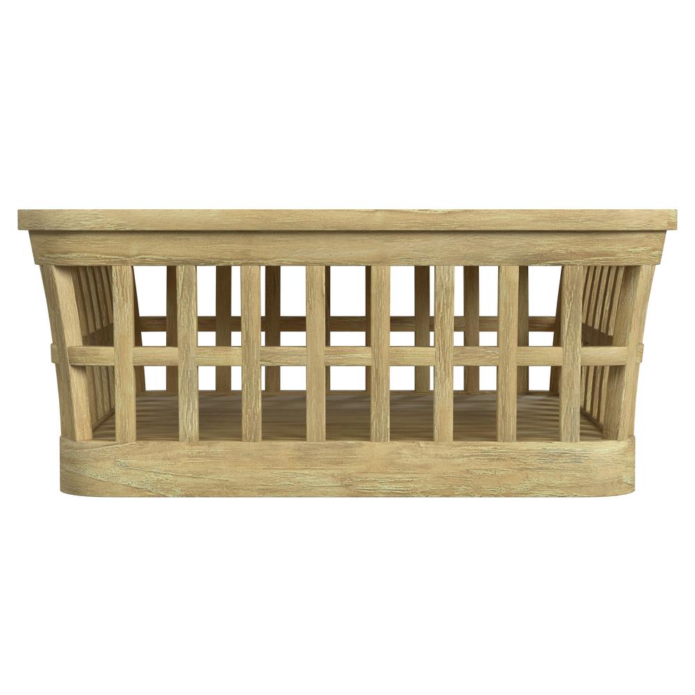 Monhegan Outdoor Teak and Marble Coffee Table, Light Brown. Picture 3