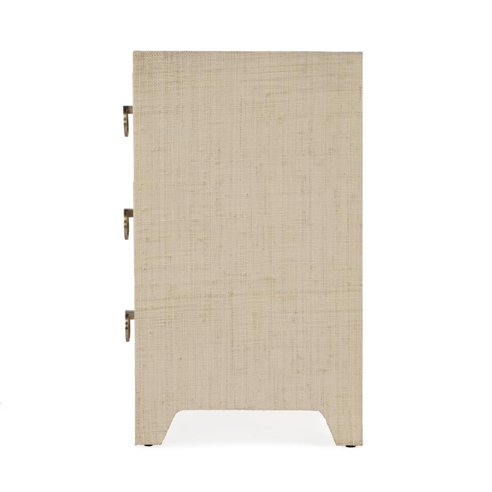 Bar Harbor Raffia 3 Drawer Nightstand, Natural. Picture 5