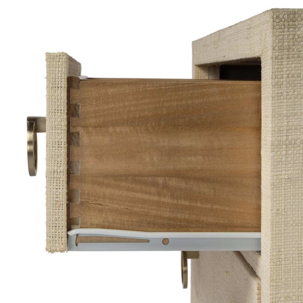 Bar Harbor Raffia 3 Drawer Nightstand, Natural. Picture 6