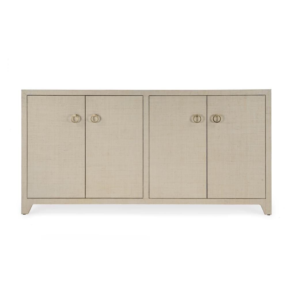 Bar Harbor Raffia 4 Door 70" Sideboard, Natural. Picture 2