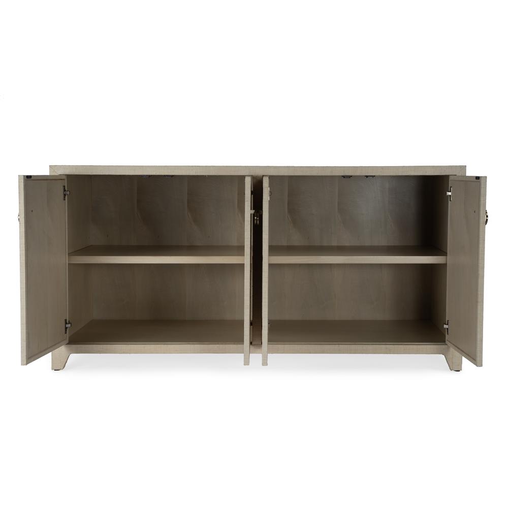 Bar Harbor Raffia 4 Door 70" Sideboard, Natural. Picture 3
