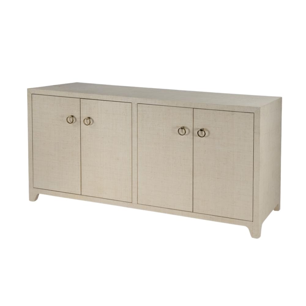 Buffet Cabinet with Storage – Large 4 Door Side Board in Oak Finish. Picture 1