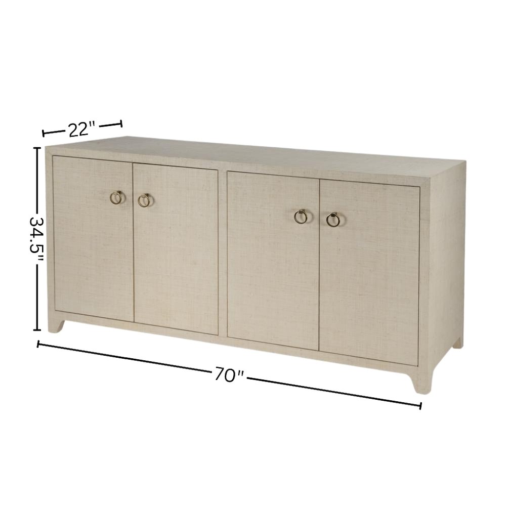 Buffet Cabinet with Storage – Large 4 Door Side Board in Oak Finish. Picture 9