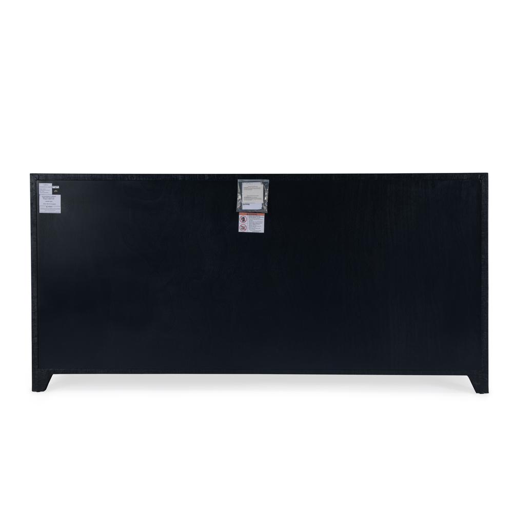 Bar Harbor Raffia 4 Door 70" Sideboard, Navy Blue. Picture 6