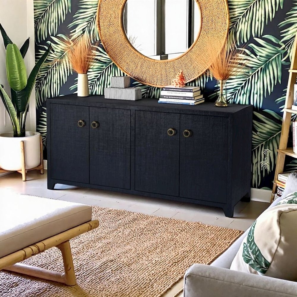 Navy Buffet Cabinet with Storage – Sideboard Buffet Cabinet for Entryway. Picture 3