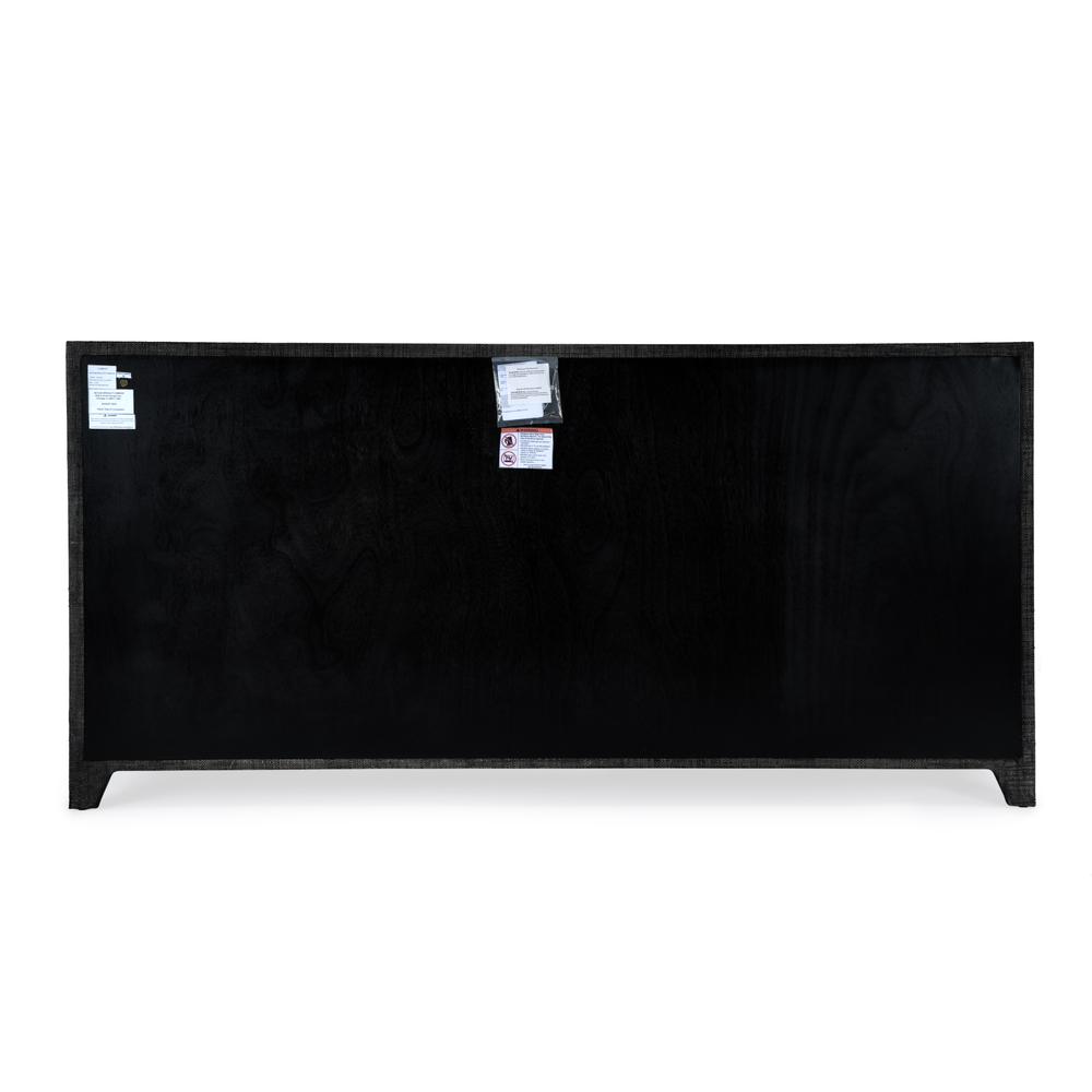 Bar Harbor Raffia 4 Door 70" Sideboard, Charcoal. Picture 5