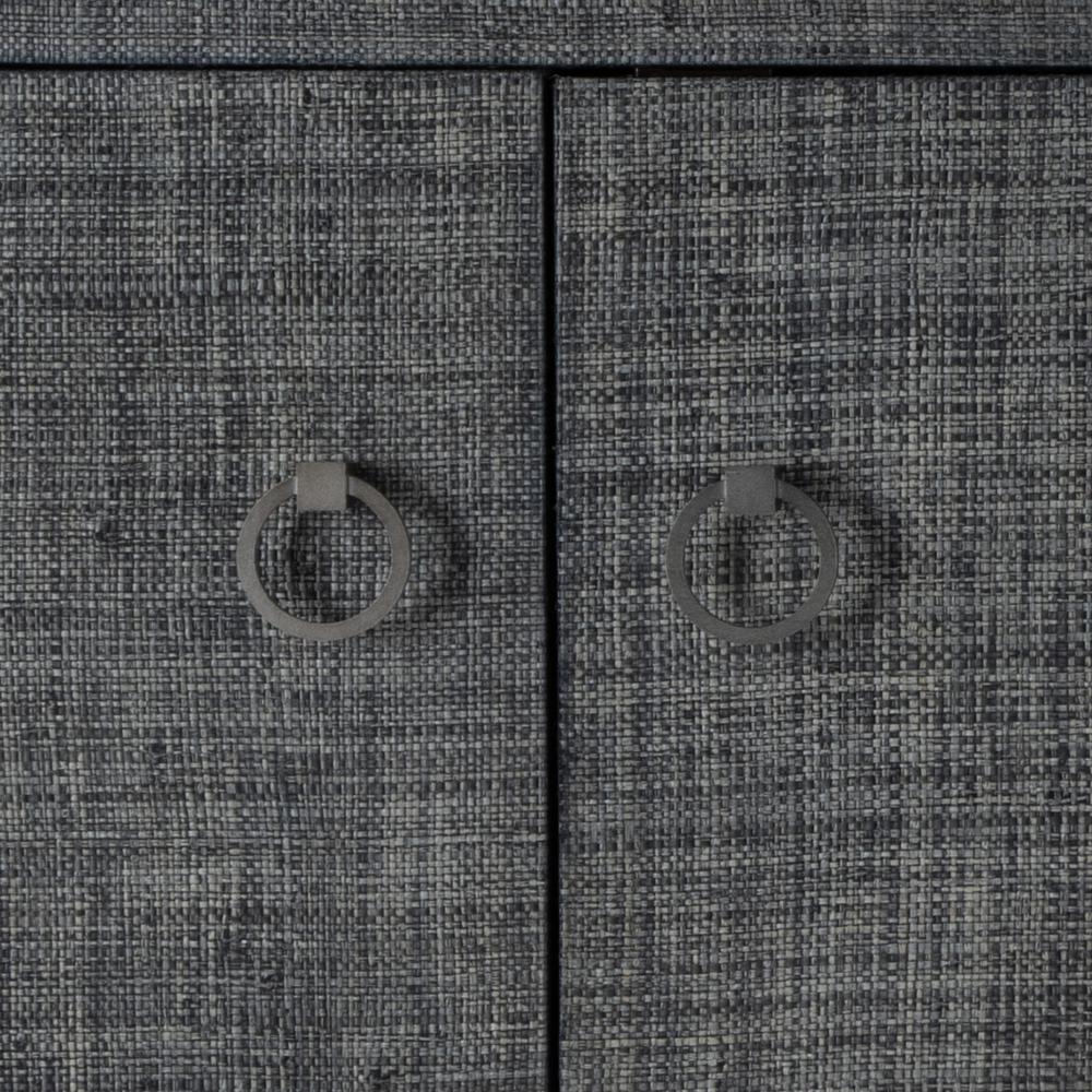Bar Harbor Raffia 4 Door 70" Sideboard, Charcoal. Picture 7
