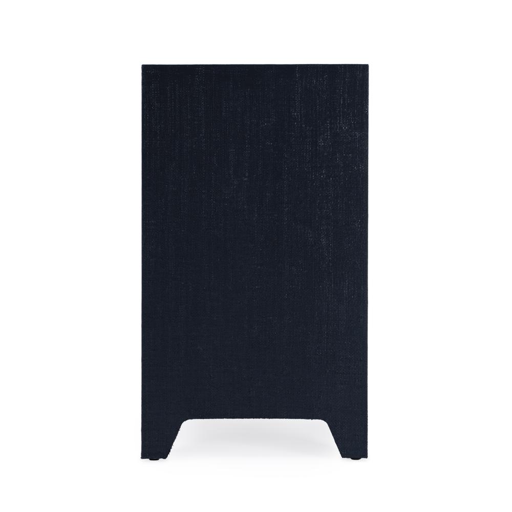 Bar Harbor Raffia 1 Drawer Nightstand, Navy Blue. Picture 4