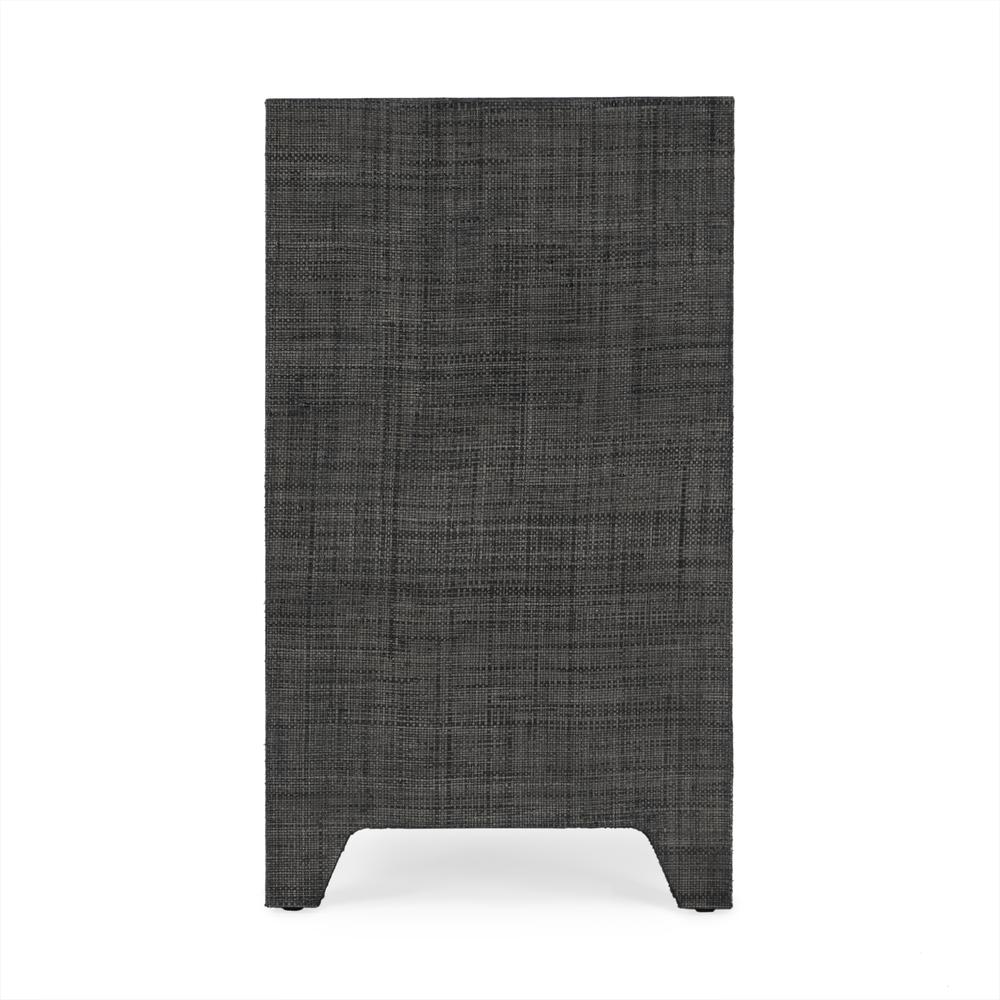 Bar Harbor Raffia 1 Drawer Nightstand, Charcoal. Picture 4