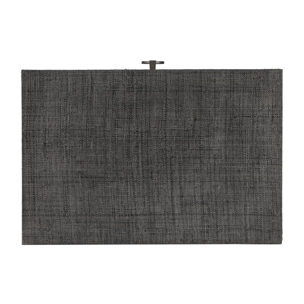 Bar Harbor Raffia 1 Drawer Nightstand, Charcoal. Picture 5