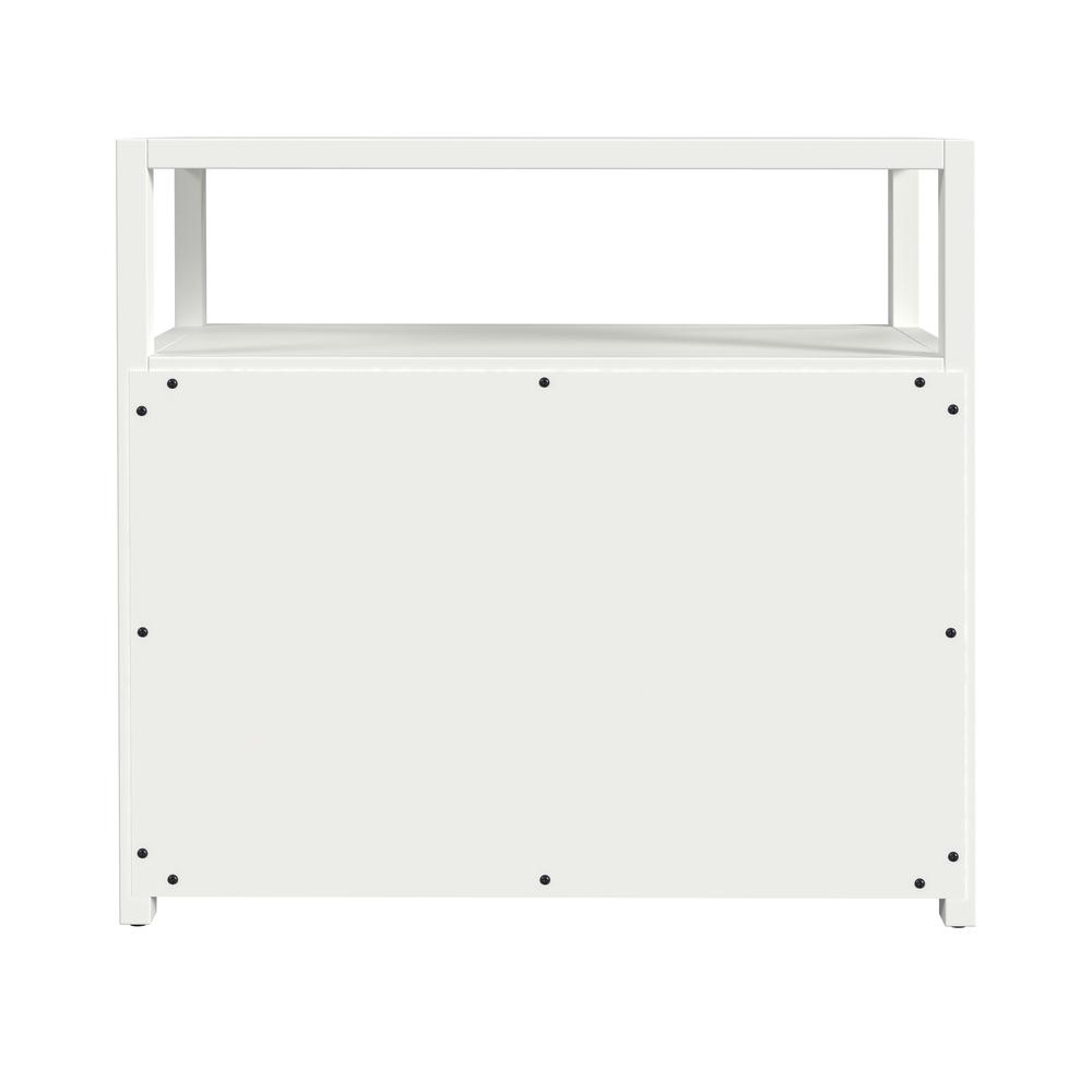 Lark 2 Drawer Wide Nightstand, White. Picture 4