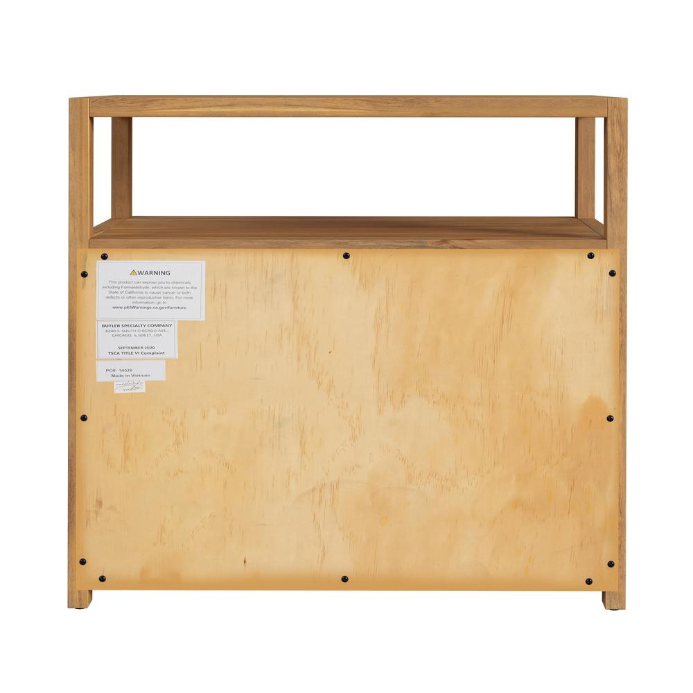 Lark Natural 2 Drawer Wide Nightstand, Light Brown. Picture 4