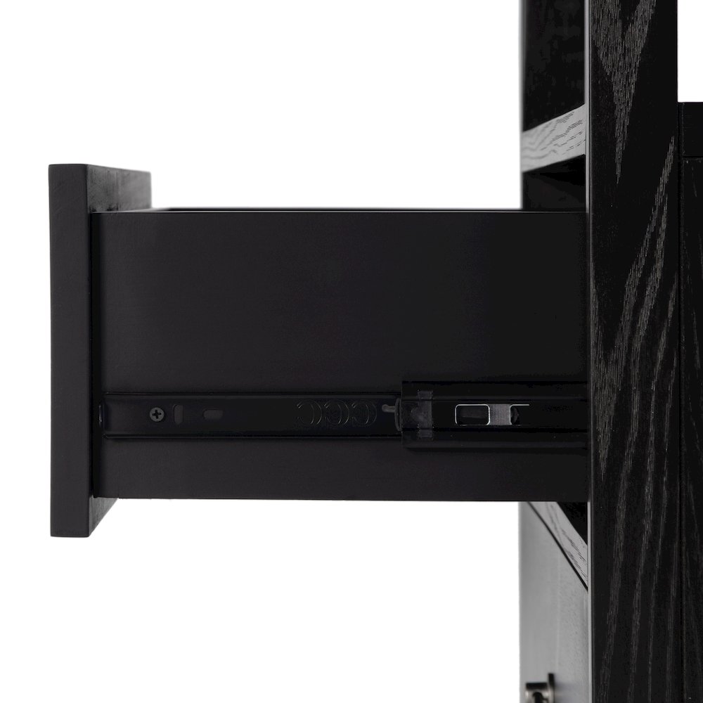 Lark 28 in. W Rectangular Wood 2 Drawer Nightstand, Black. Picture 7