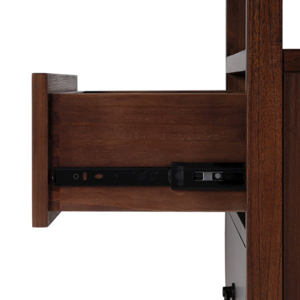 Lark 28 in. W Rectangular Wood 2 Drawer Nightstand, Medium Brown. Picture 7